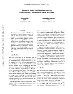 Sequential Short-Text Classification with Recurrent and Convolutional
  Neural Networks