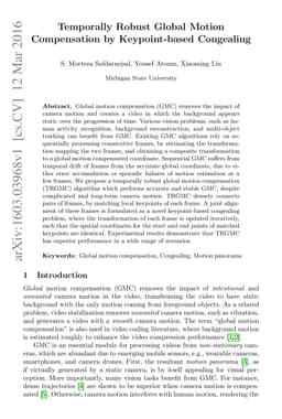 Temporally Robust Global Motion Compensation by Keypoint-based
  Congealing