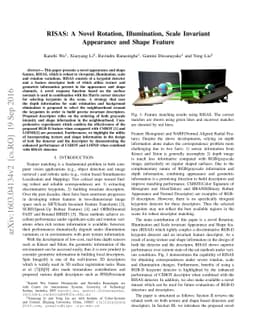 RISAS: A Novel Rotation, Illumination, Scale Invariant Appearance and
  Shape Feature