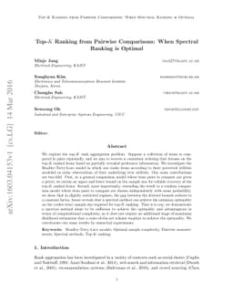 Top-$K$ Ranking from Pairwise Comparisons: When Spectral Ranking is
  Optimal
