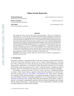 Online Isotonic Regression