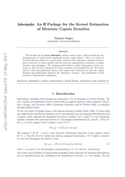 kdecopula: An R Package for the Kernel Estimation of Bivariate Copula
  Densities