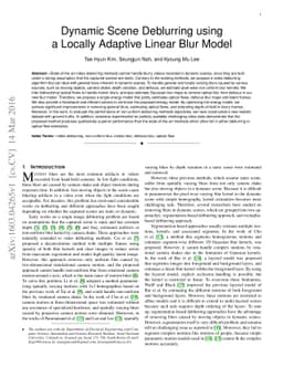 Dynamic Scene Deblurring using a Locally Adaptive Linear Blur Model