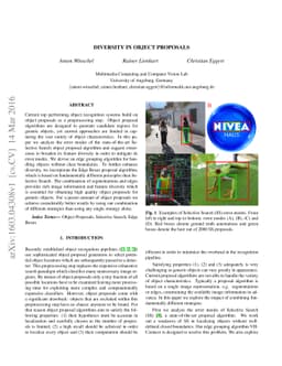Diversity in Object Proposals