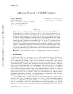 A ranking approach to global optimization