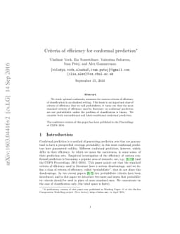 Criteria of efficiency for conformal prediction