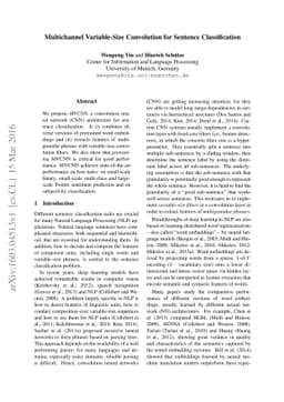 Multichannel Variable-Size Convolution for Sentence Classification