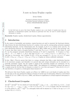 A note on linear B-spline copulas