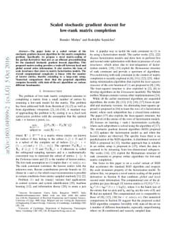 Scaled stochastic gradient descent for low-rank matrix completion