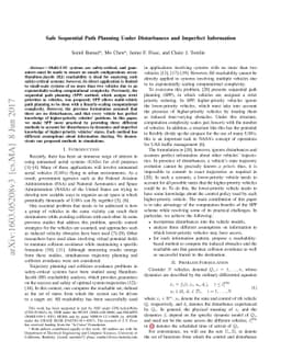 Safe Sequential Path Planning Under Disturbances and Imperfect
  Information