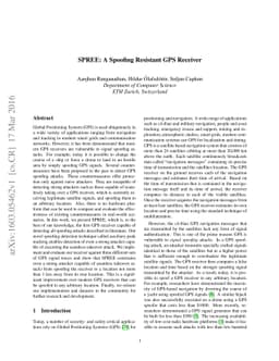 SPREE: Spoofing Resistant GPS Receiver