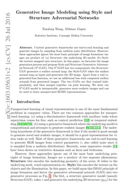 Generative Image Modeling using Style and Structure Adversarial Networks