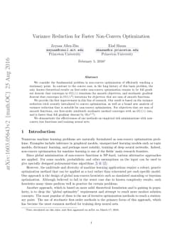 Variance Reduction for Faster Non-Convex Optimization