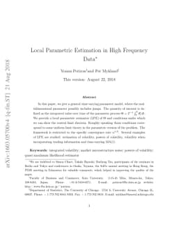 Local Parametric Estimation in High Frequency Data
