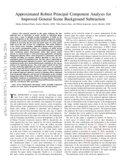 Approximated Robust Principal Component Analysis for Improved General
  Scene Background Subtraction