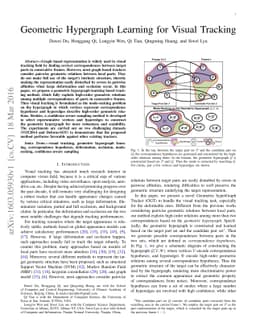 Geometric Hypergraph Learning for Visual Tracking