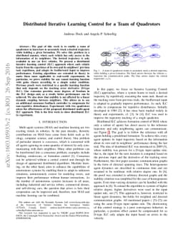Distributed Iterative Learning Control for a Team of Quadrotors