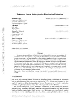 Document Neural Autoregressive Distribution Estimation