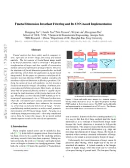Fractal Dimension Invariant Filtering and Its CNN-based Implementation