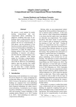 Adaptive Joint Learning of Compositional and Non-Compositional Phrase
  Embeddings