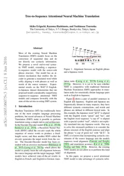 Tree-to-Sequence Attentional Neural Machine Translation