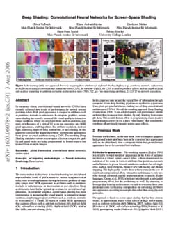 Deep Shading: Convolutional Neural Networks for Screen-Space Shading
