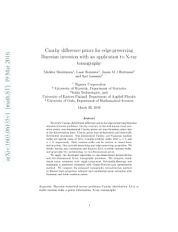 Cauchy difference priors for edge-preserving Bayesian inversion with an
  application to X-ray tomography