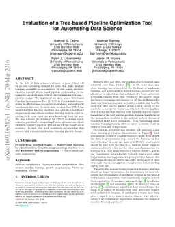 Evaluation of a Tree-based Pipeline Optimization Tool for Automating
  Data Science