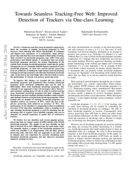 Towards Seamless Tracking-Free Web: Improved Detection of Trackers via
  One-class Learning