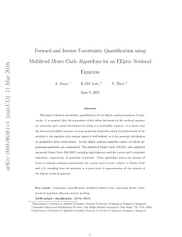 Forward and Inverse Uncertainty Quantification using Multilevel Monte
  Carlo Algorithms for an Elliptic Nonlocal Equation