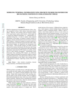 Modelling Temporal Information Using Discrete Fourier Transform for
  Recognizing Emotions in User-generated Videos