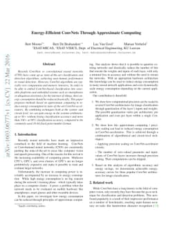Energy-Efficient ConvNets Through Approximate Computing