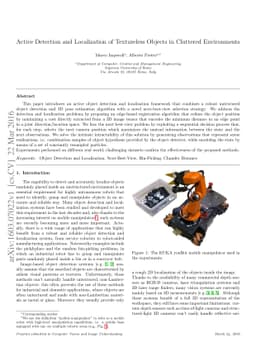 Active Detection and Localization of Textureless Objects in Cluttered
  Environments