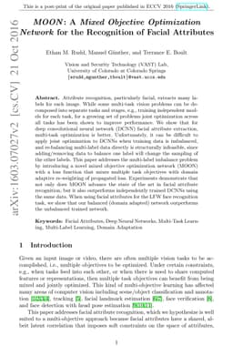 MOON: A Mixed Objective Optimization Network for the Recognition of
  Facial Attributes