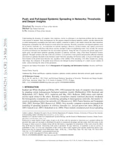 Push- and Pull-based Epidemic Spreading in Networks: Thresholds and
  Deeper Insights