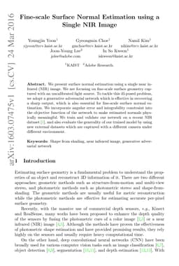 Fine-scale Surface Normal Estimation using a Single NIR Image