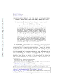 Statistical inference for the mean outcome under a possibly non-unique
  optimal treatment strategy