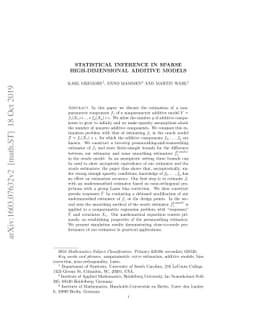 Statistical inference in sparse high-dimensional additive models