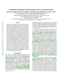 Probabilistic Reasoning via Deep Learning: Neural Association Models