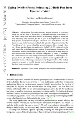 Seeing Invisible Poses: Estimating 3D Body Pose from Egocentric Video