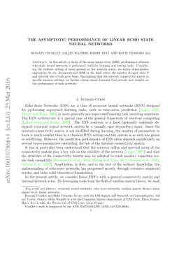 The Asymptotic Performance of Linear Echo State Neural Networks