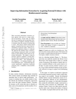 Improving Information Extraction by Acquiring External Evidence with
  Reinforcement Learning