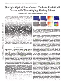 Nonrigid Optical Flow Ground Truth for Real-World Scenes with
  Time-Varying Shading Effects