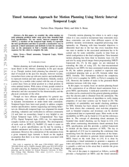 Timed Automata Approach for Motion Planning Using Metric Interval
  Temporal Logic