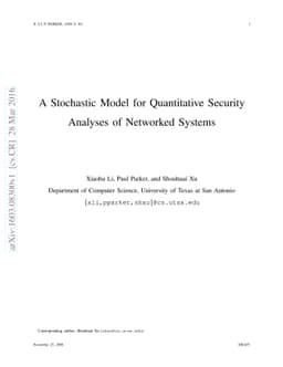 A Stochastic Model for Quantitative Security Analyses of Networked
  Systems