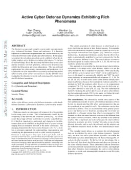 Active Cyber Defense Dynamics Exhibiting Rich Phenomena
