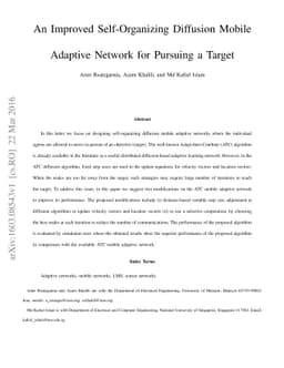 An Improved Self-Organizing Diffusion Mobile Adaptive Network for
  Pursuing a Target