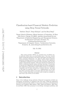 Classification-based Financial Markets Prediction using Deep Neural
  Networks
