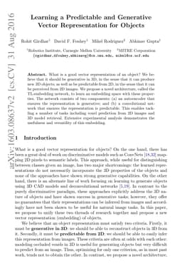 Learning a Predictable and Generative Vector Representation for Objects