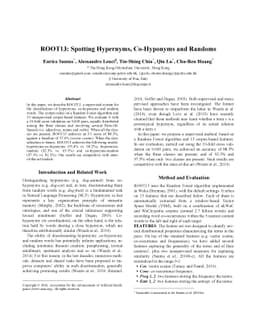 ROOT13: Spotting Hypernyms, Co-Hyponyms and Randoms